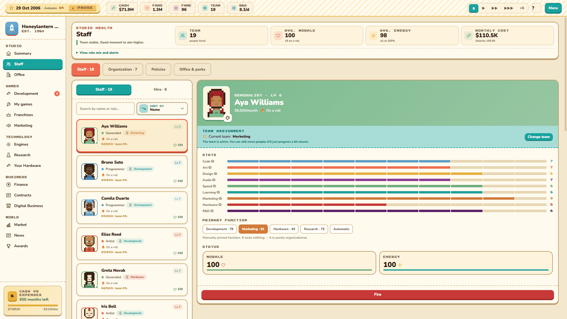 Employee profile: Compare employee profiles to decide who to hire or assign.